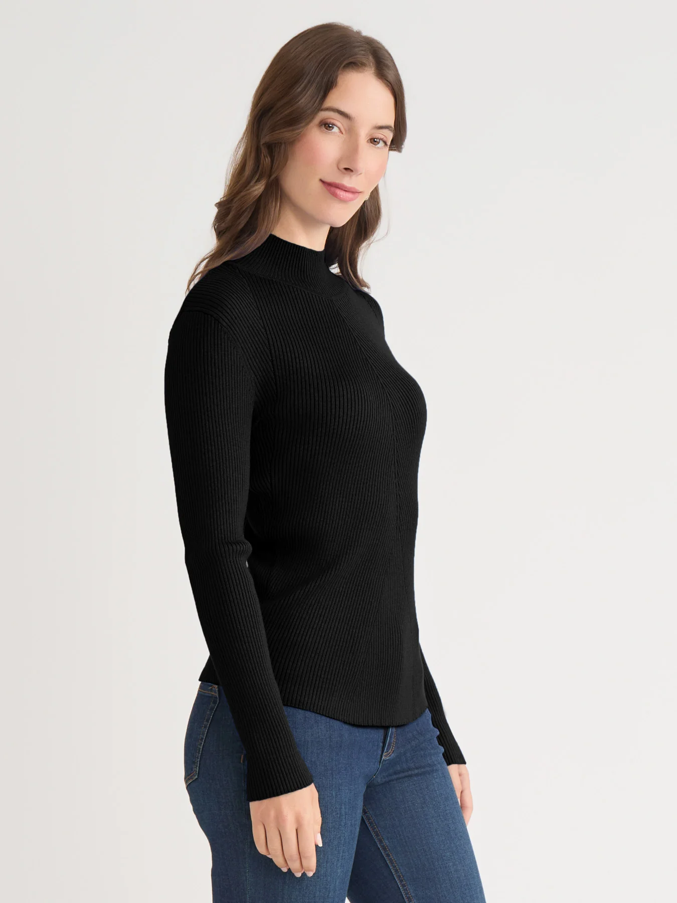 Ribbed Mock Neck Sweater - Image 2