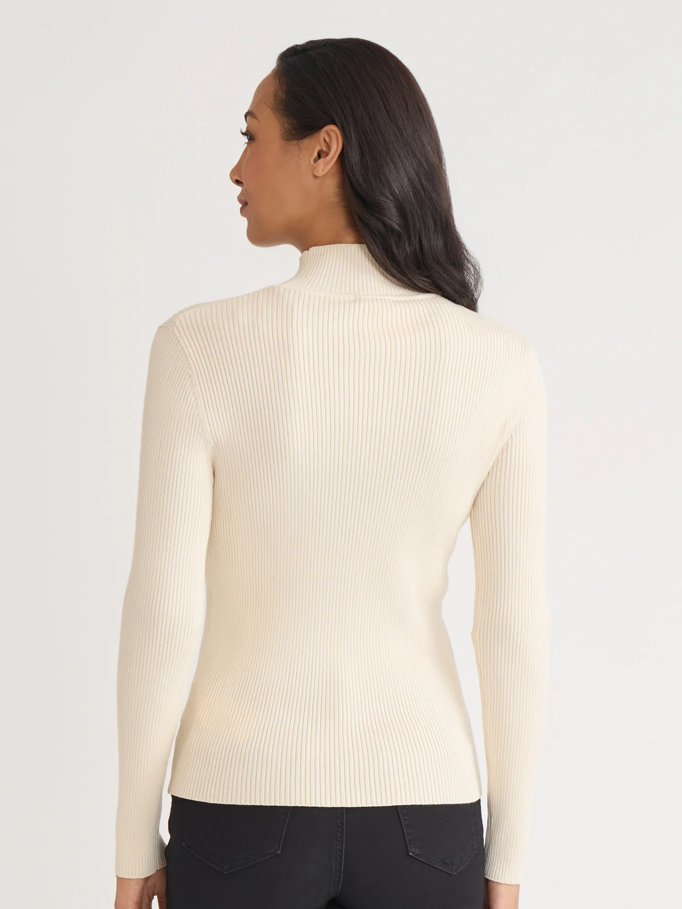 Ribbed Mock Neck Sweater - Image 4
