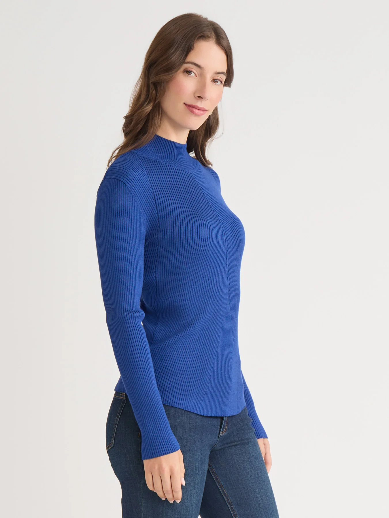 Ribbed Mock Neck Sweater - Image 2