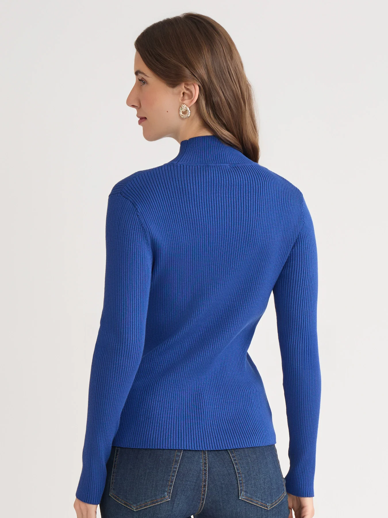 Ribbed Mock Neck Sweater - Image 4