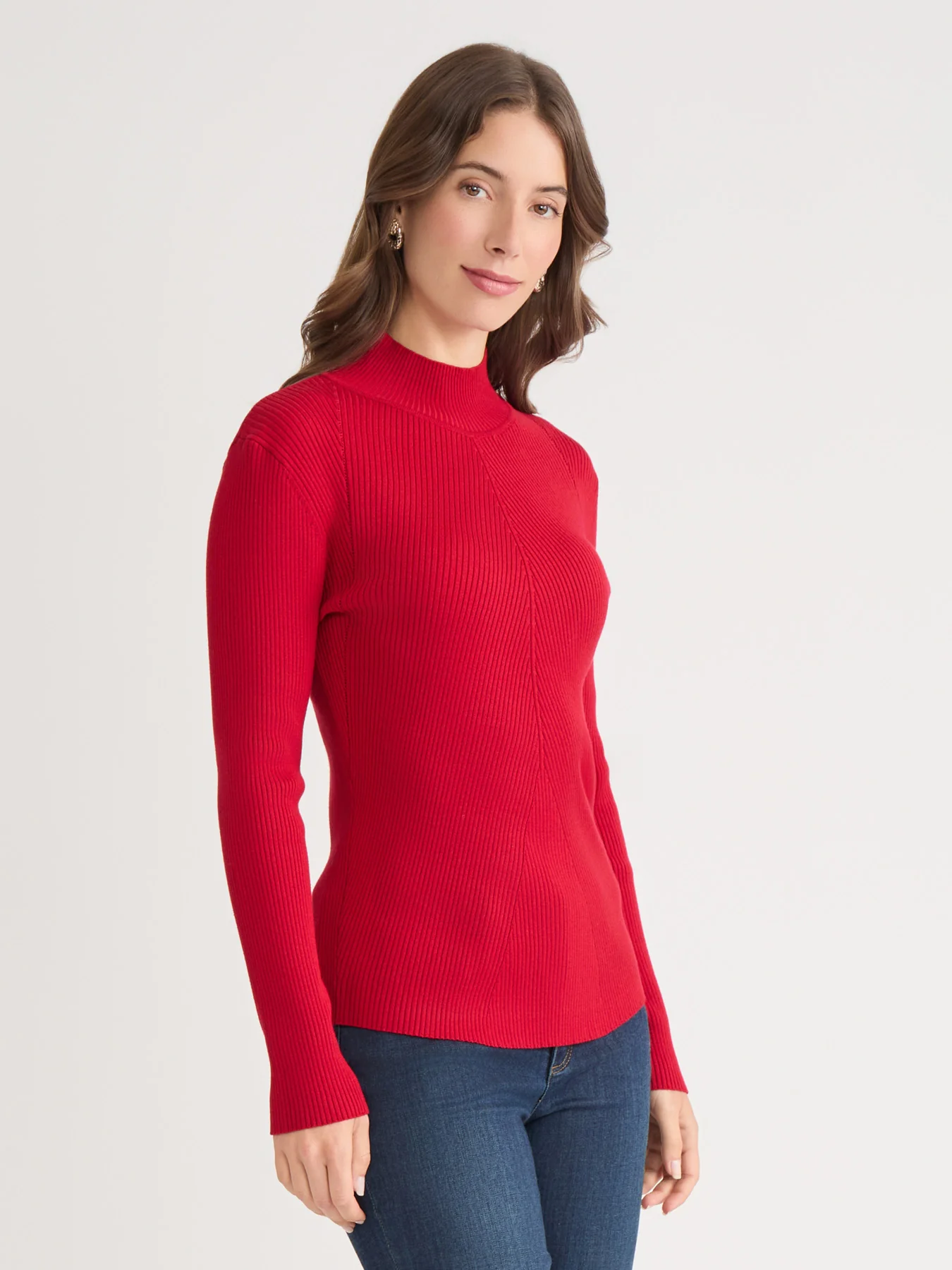 Ribbed Mock Neck Sweater - Image 2