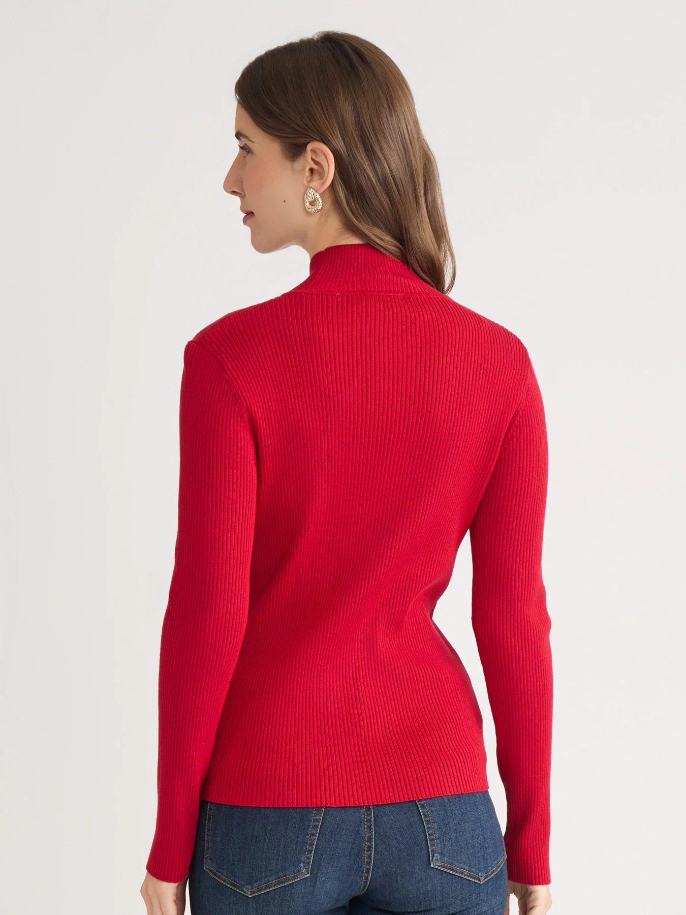 Ribbed Mock Neck Sweater - Image 3