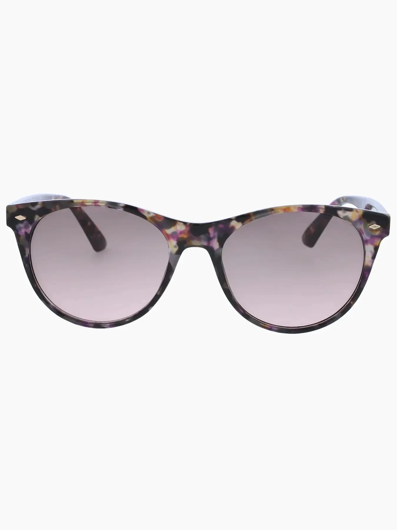 Round Lens Sunglasses, Purple Tortoise Shell