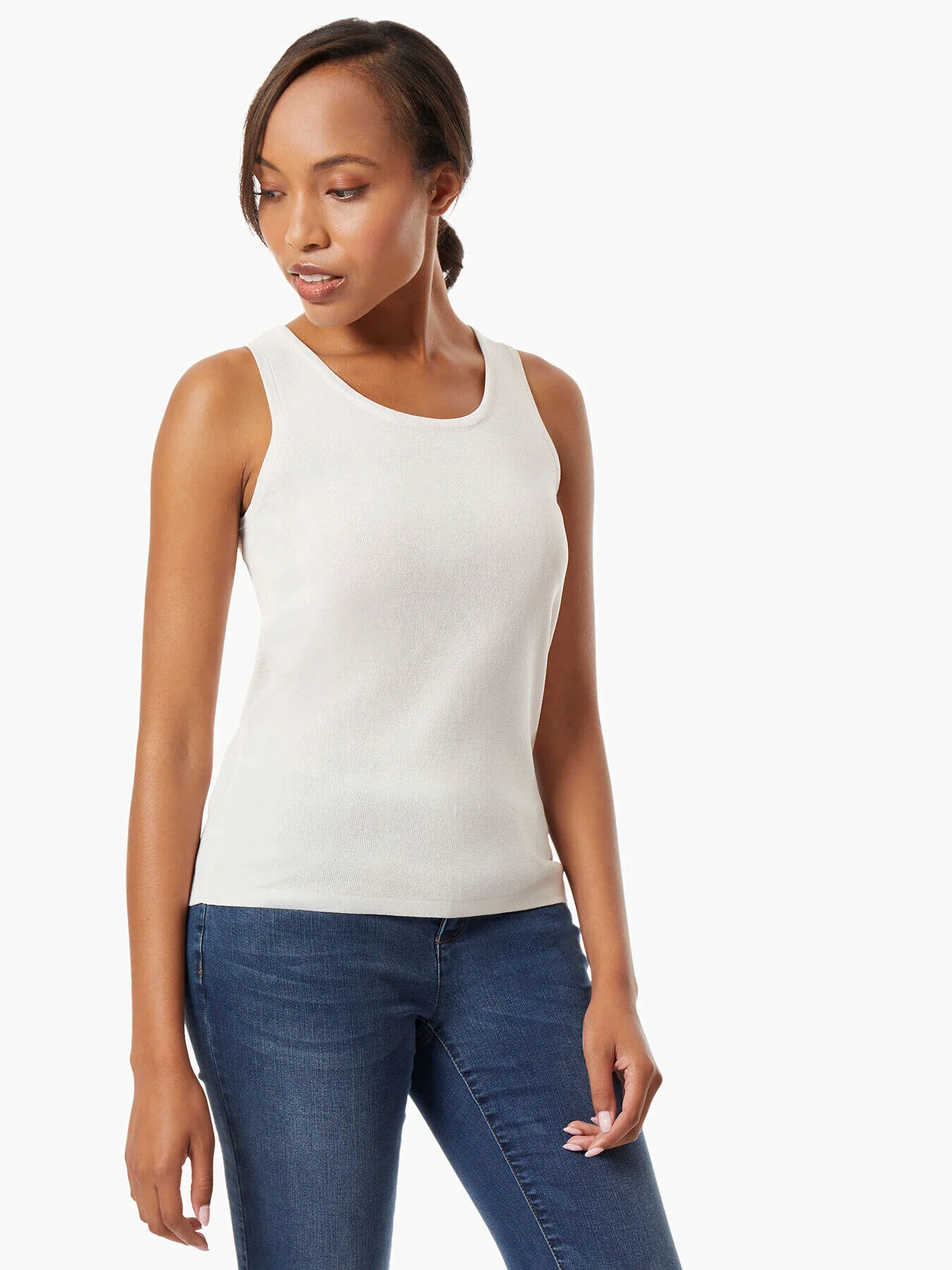Scoop Neck Knit Tank Top - Image 2