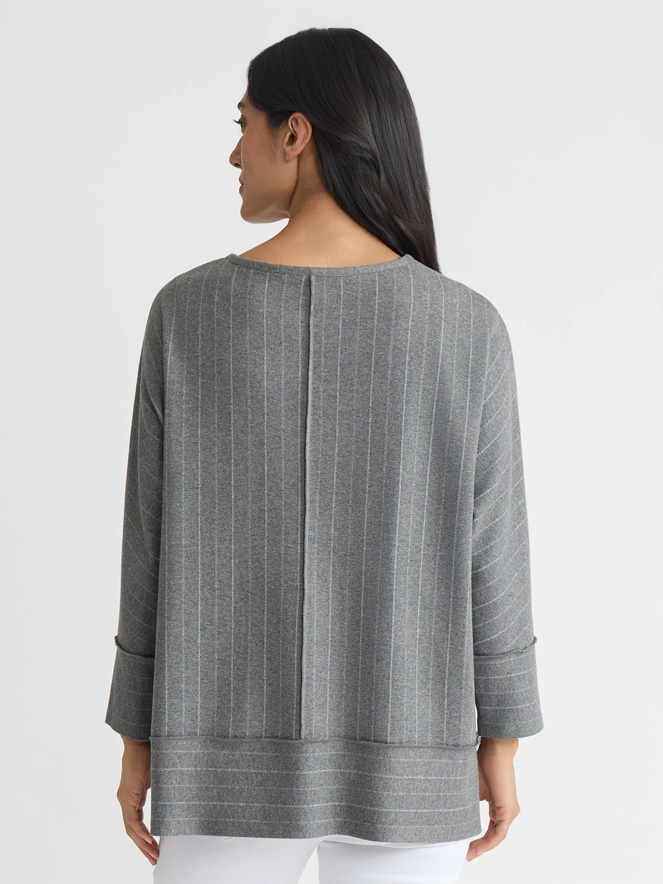 Seam Detail Dolman Tunic, Heather Pinstripe - Image 4
