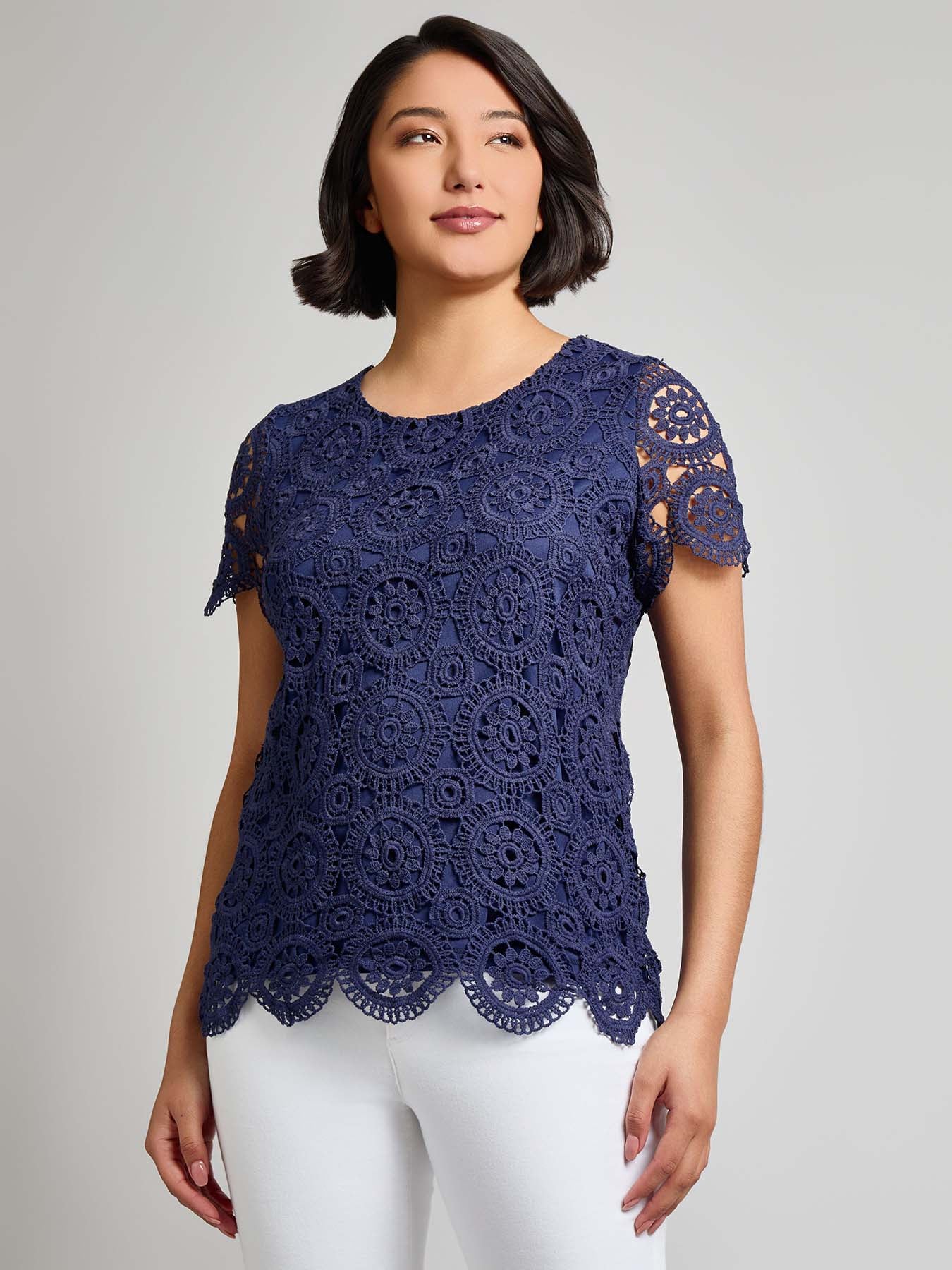 Short Sleeve Lace Top