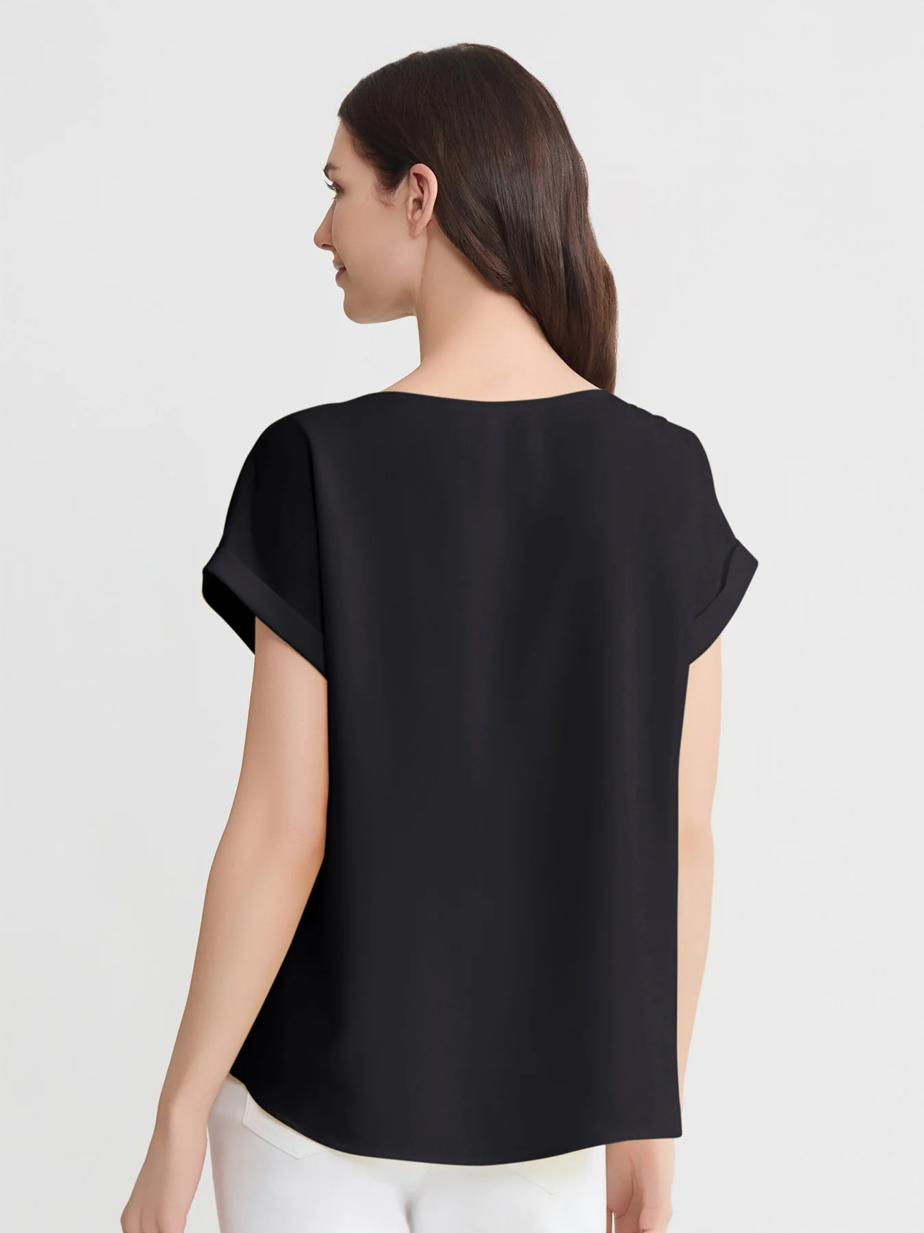 Side Button Blouse, Jasper Crepe - Image 4