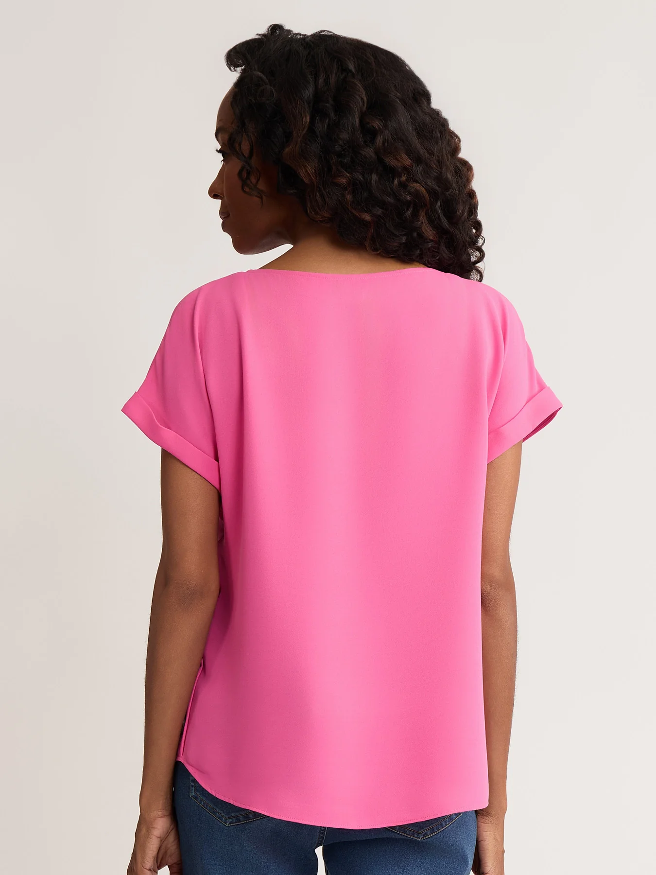 Side Button Blouse, Jasper Crepe - Image 4