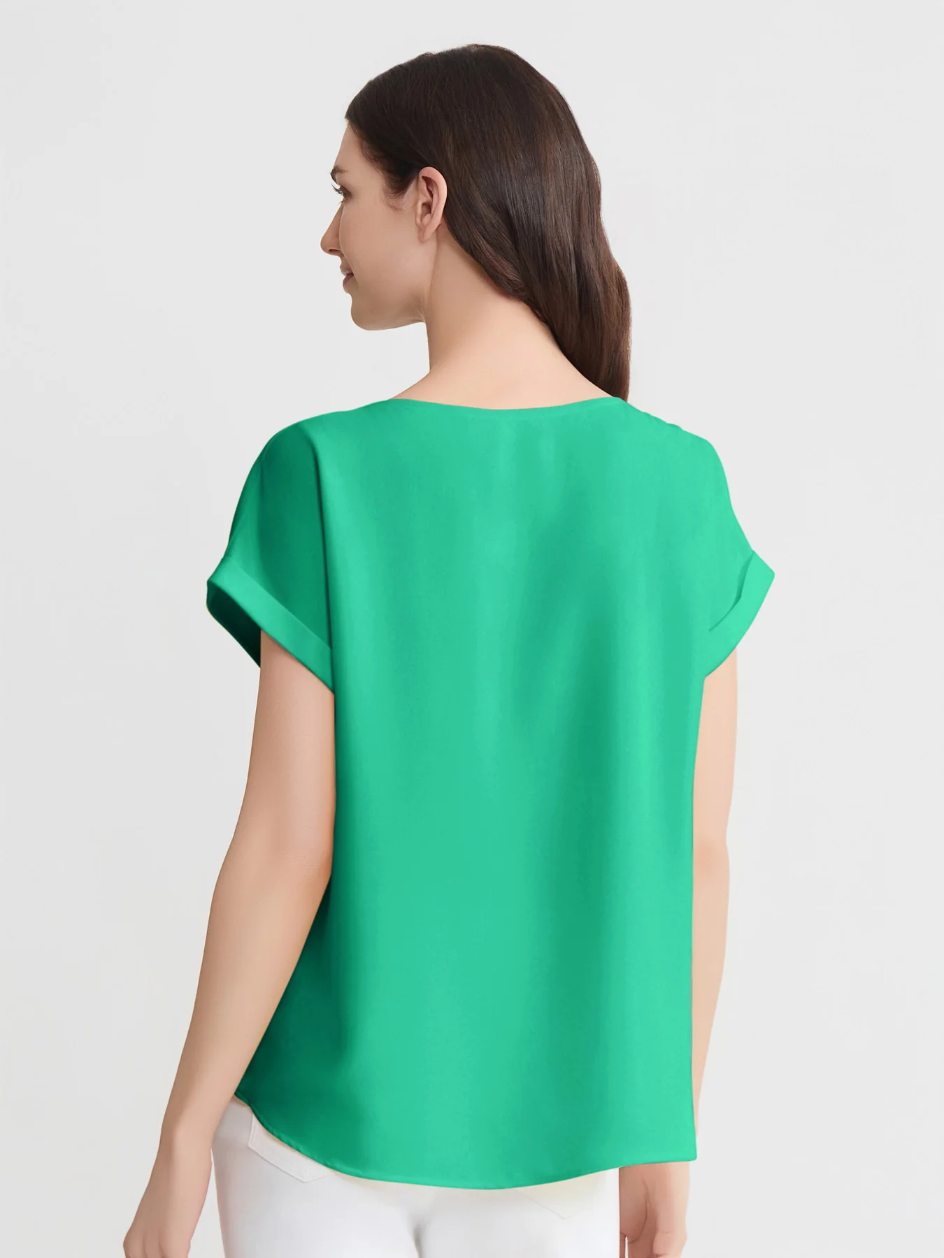 Side Button Blouse, Jasper Crepe - Image 4