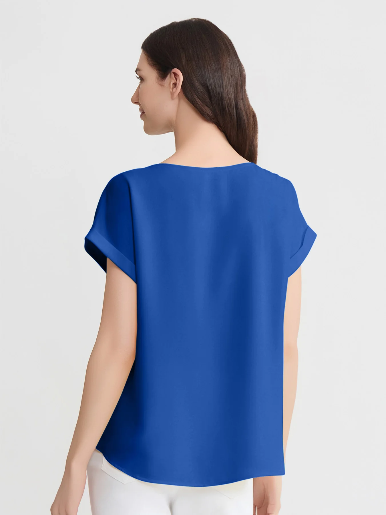 Side Button Blouse, Jasper Crepe - Image 4