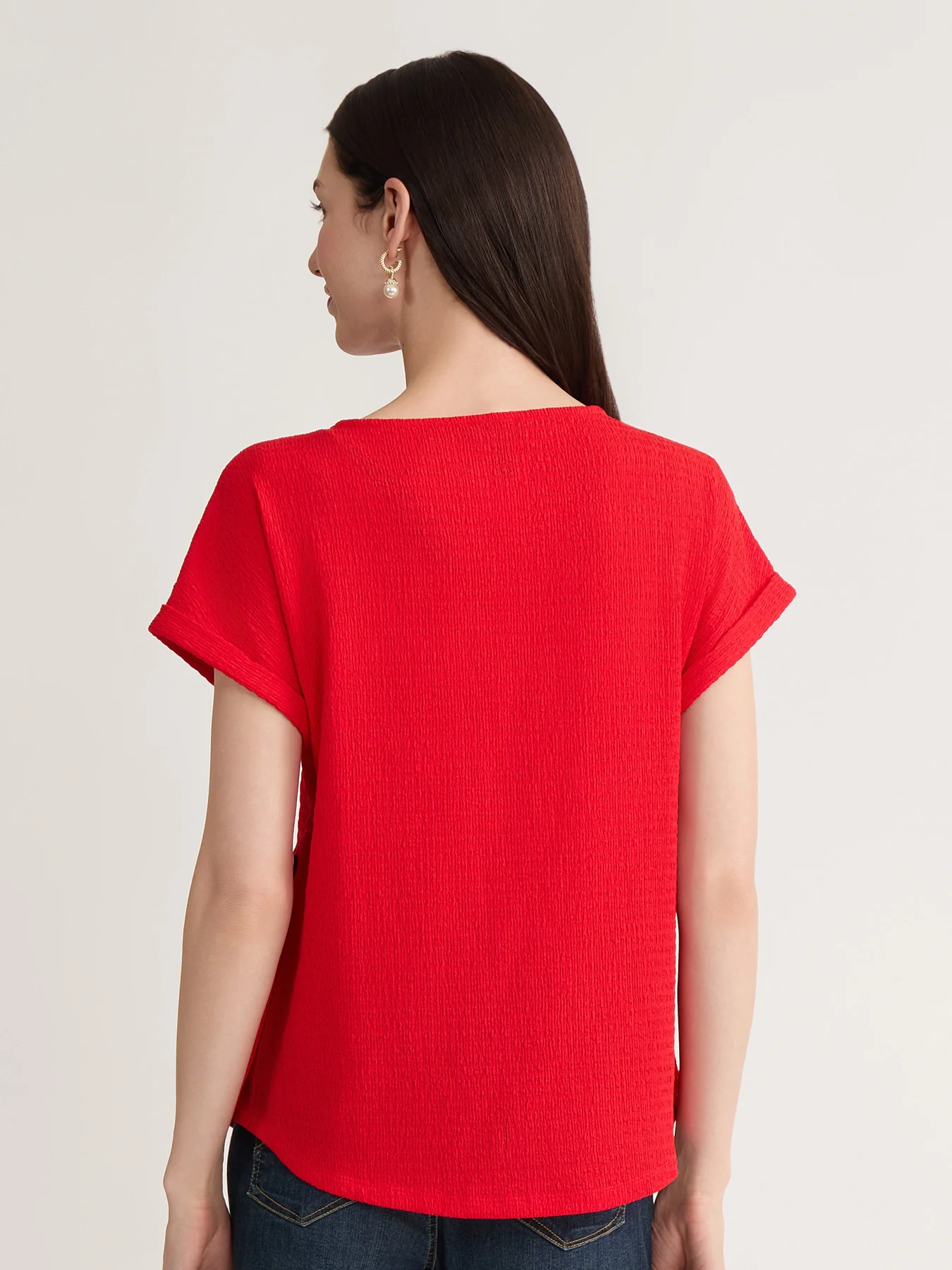 Side Button Blouse, Seabreeze Crinkle - Image 4