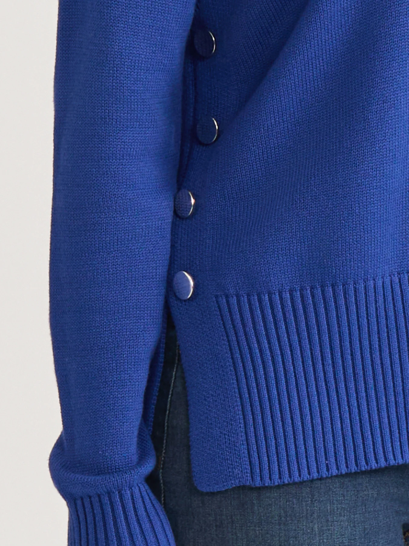 Side Button Sweater Mock Neck Sweater - Image 3
