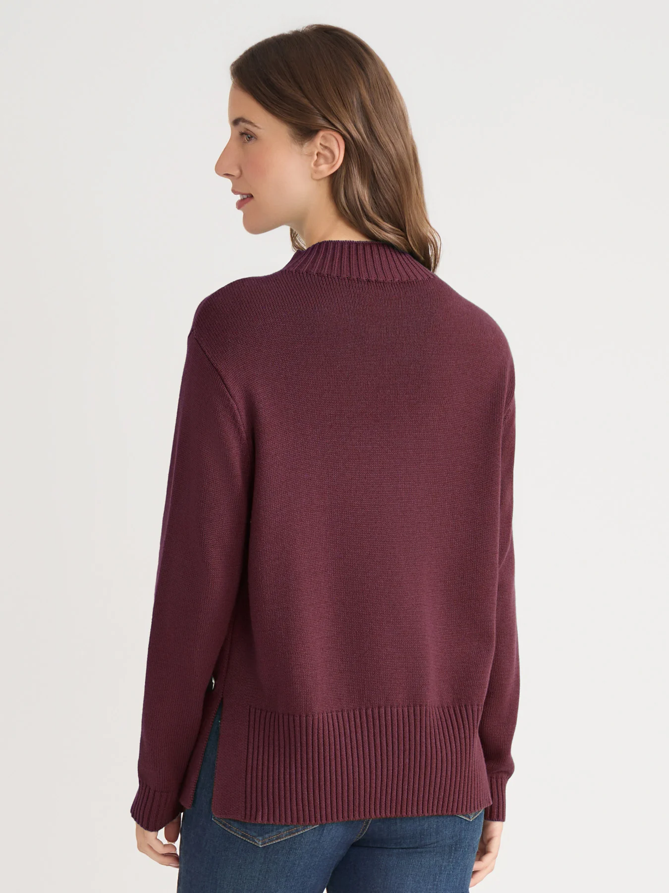 Side Button Sweater Mock Neck Sweater - Image 5