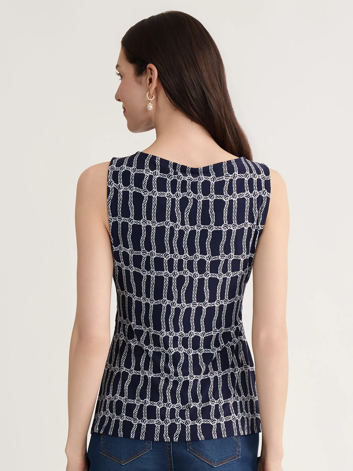 Side Pleat Blouse, Jersey Knit - Image 4