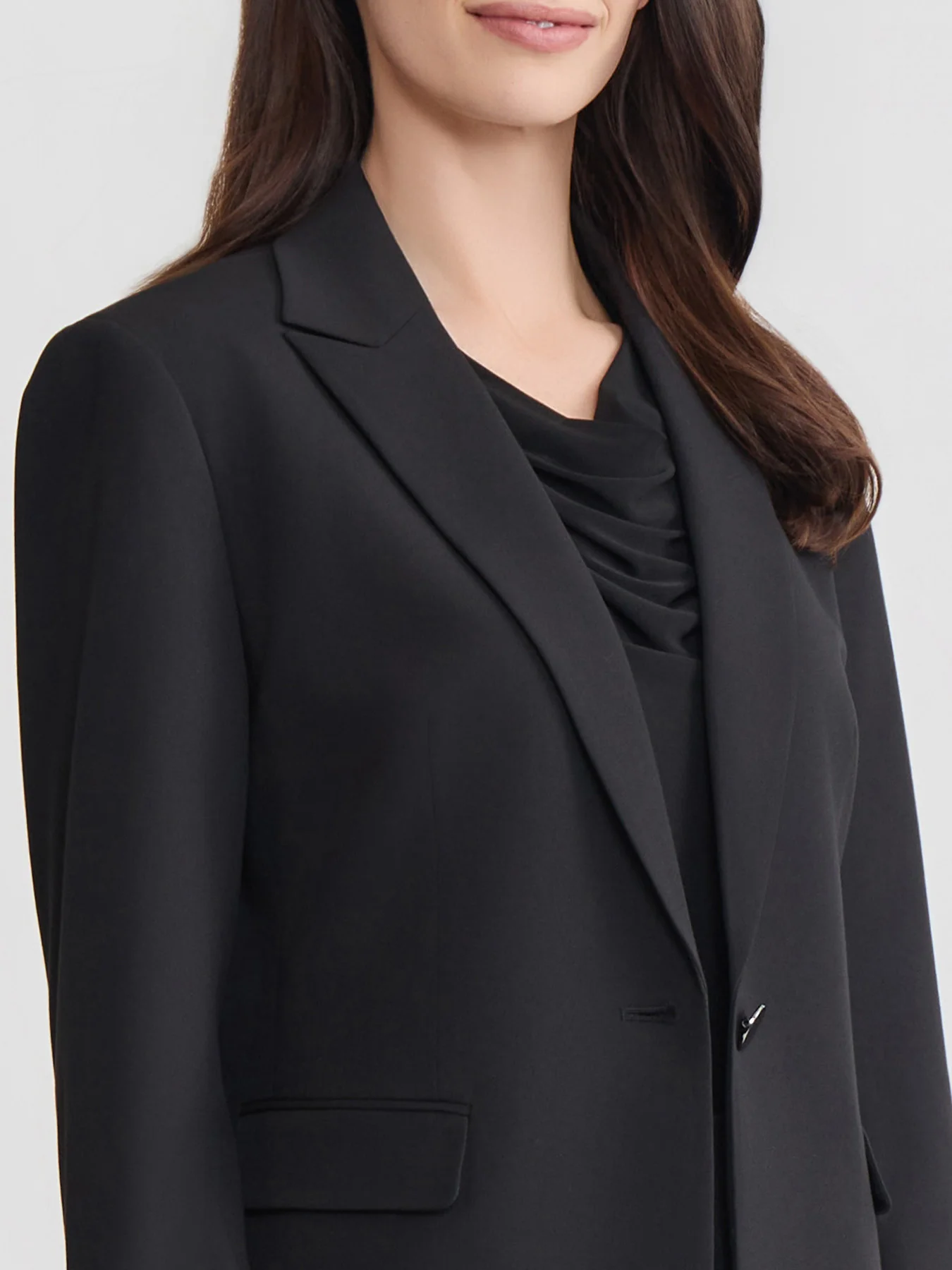 Single-Button Blazer, Polished Bi-Stretch - Image 3
