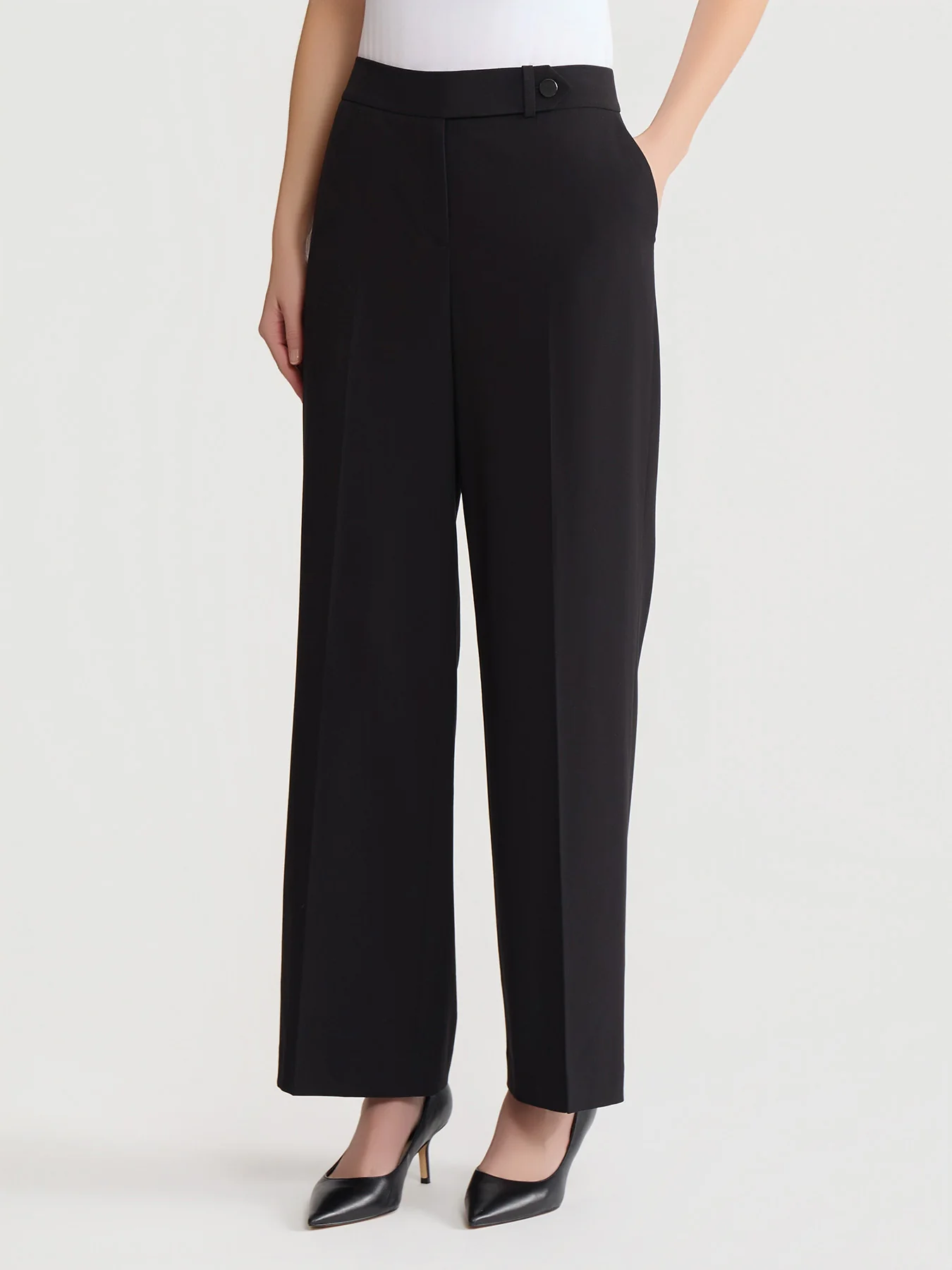 Slash Pocket Wide Leg Pant, Polished Bi-Stretch - Image 2