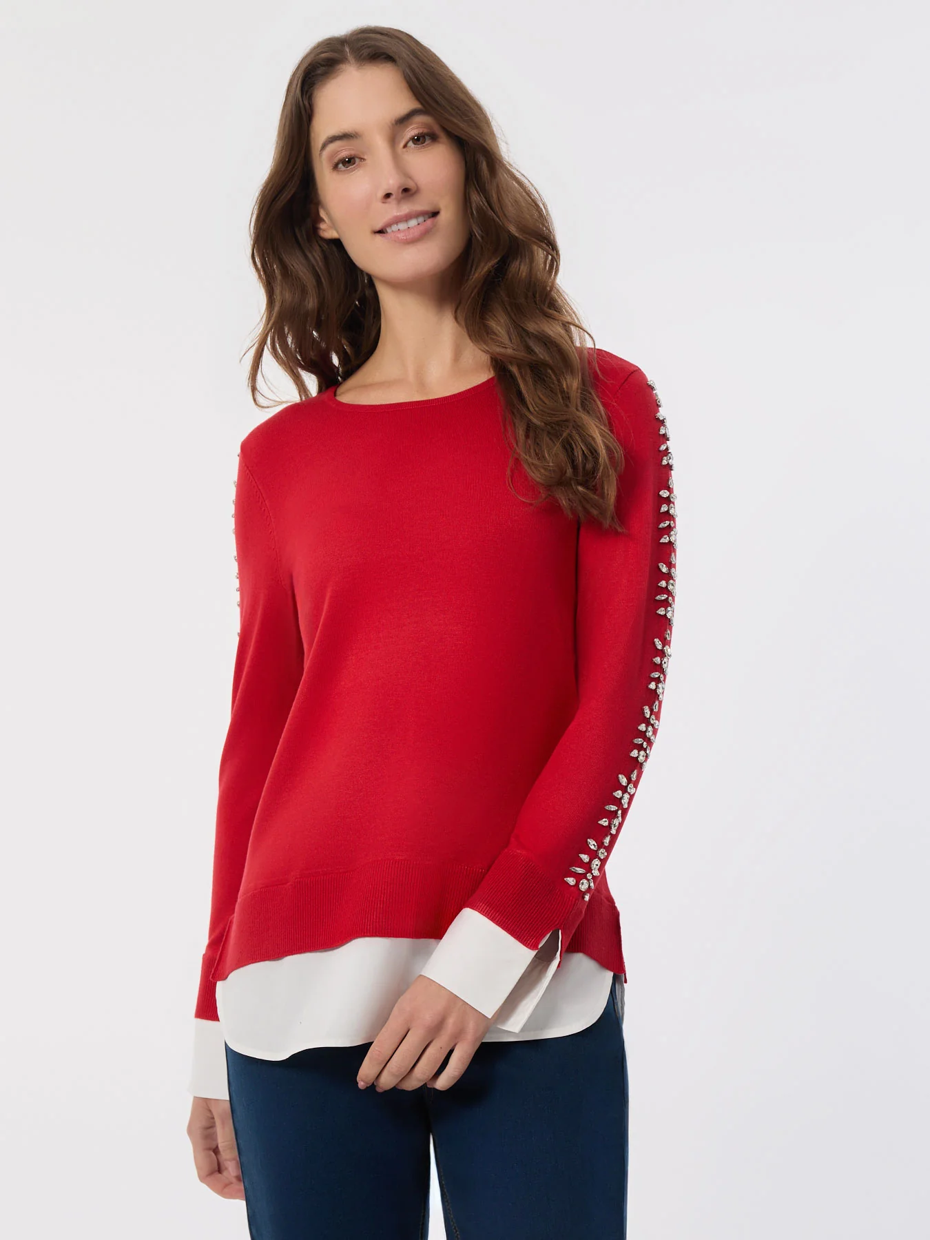 Sparkle Accent Twofer Layered Look Top - Image 3