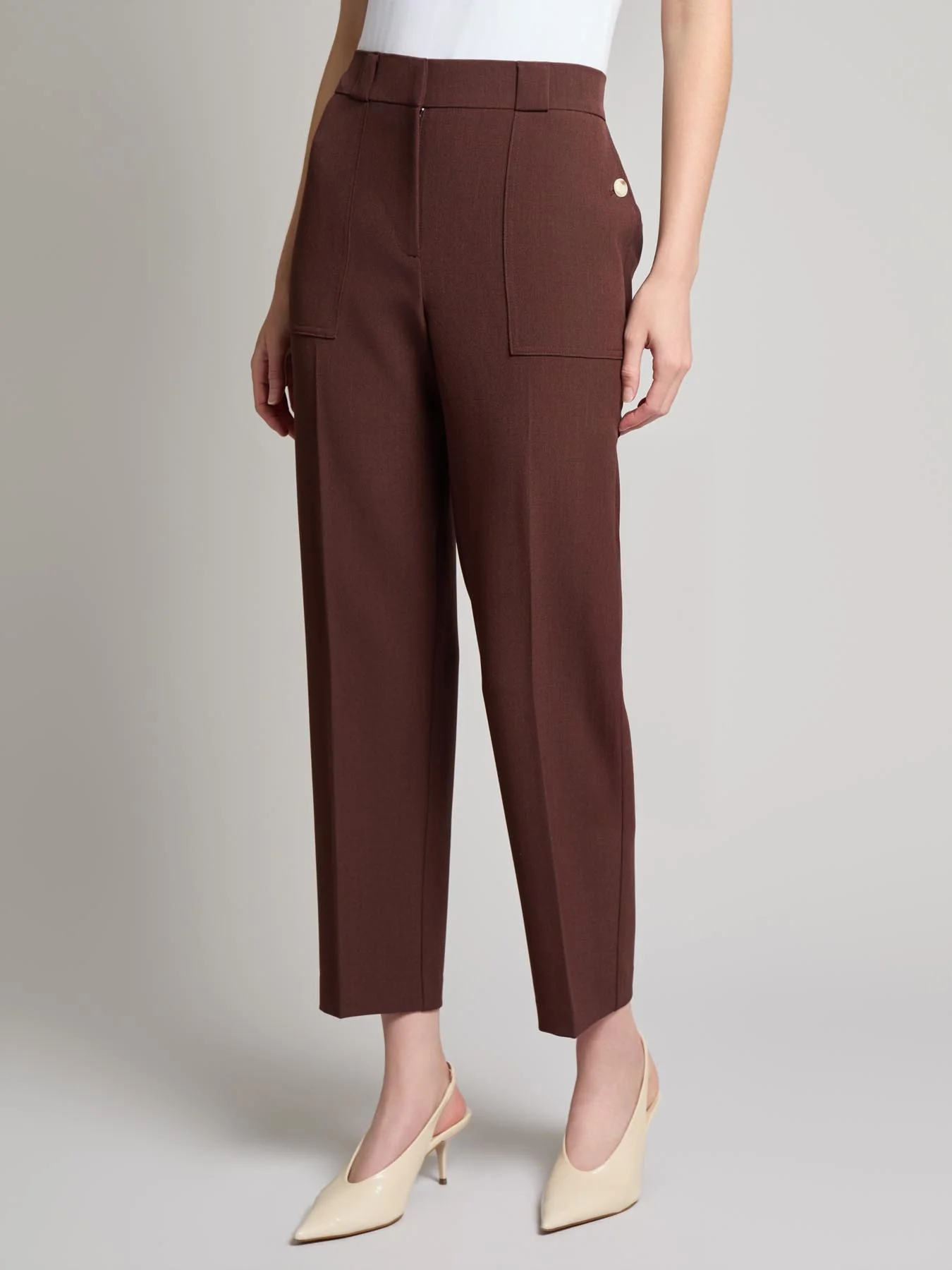 Straight Ankle Pant, Stretch Crepe