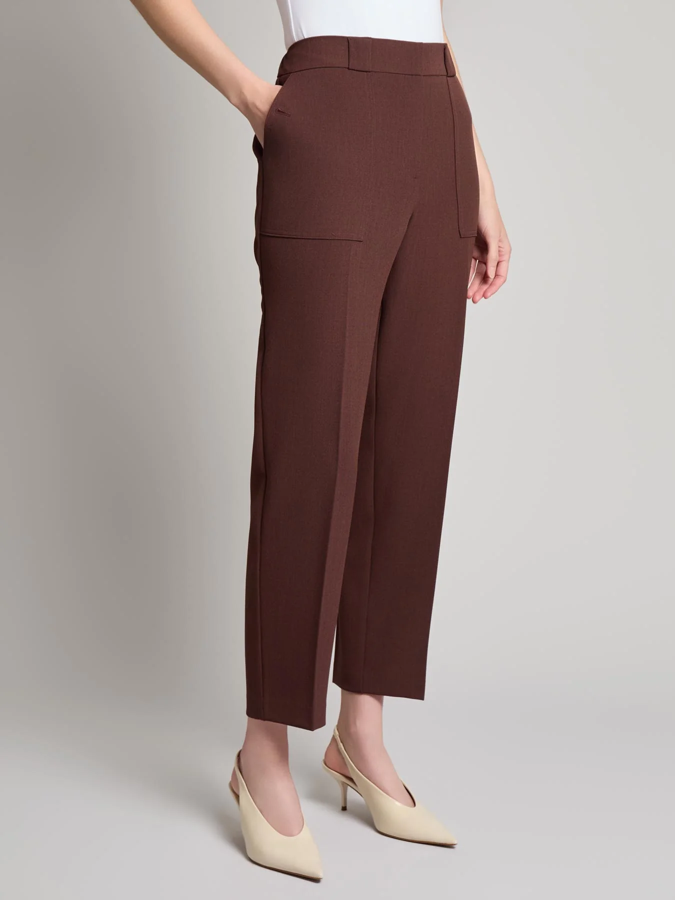 Straight Ankle Pant, Stretch Crepe - Image 2