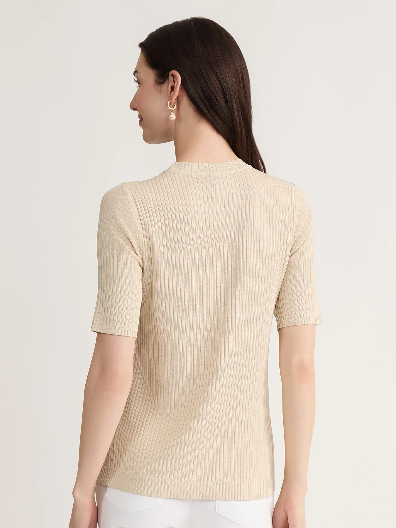 Sutton Tee Shirt, Ribbed Knit - Image 3