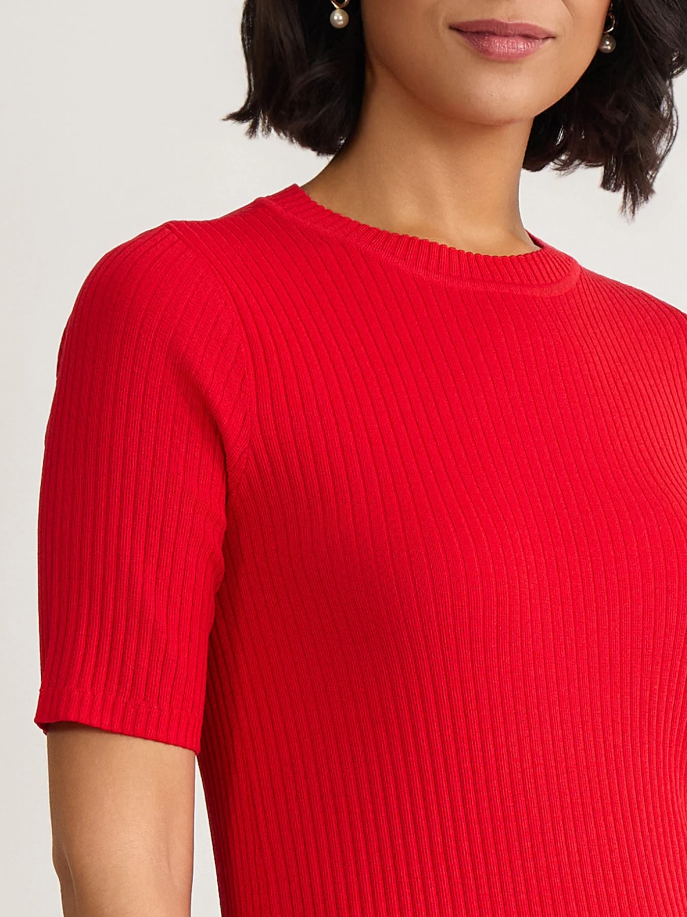 Sutton Tee Shirt, Ribbed Knit - Image 3