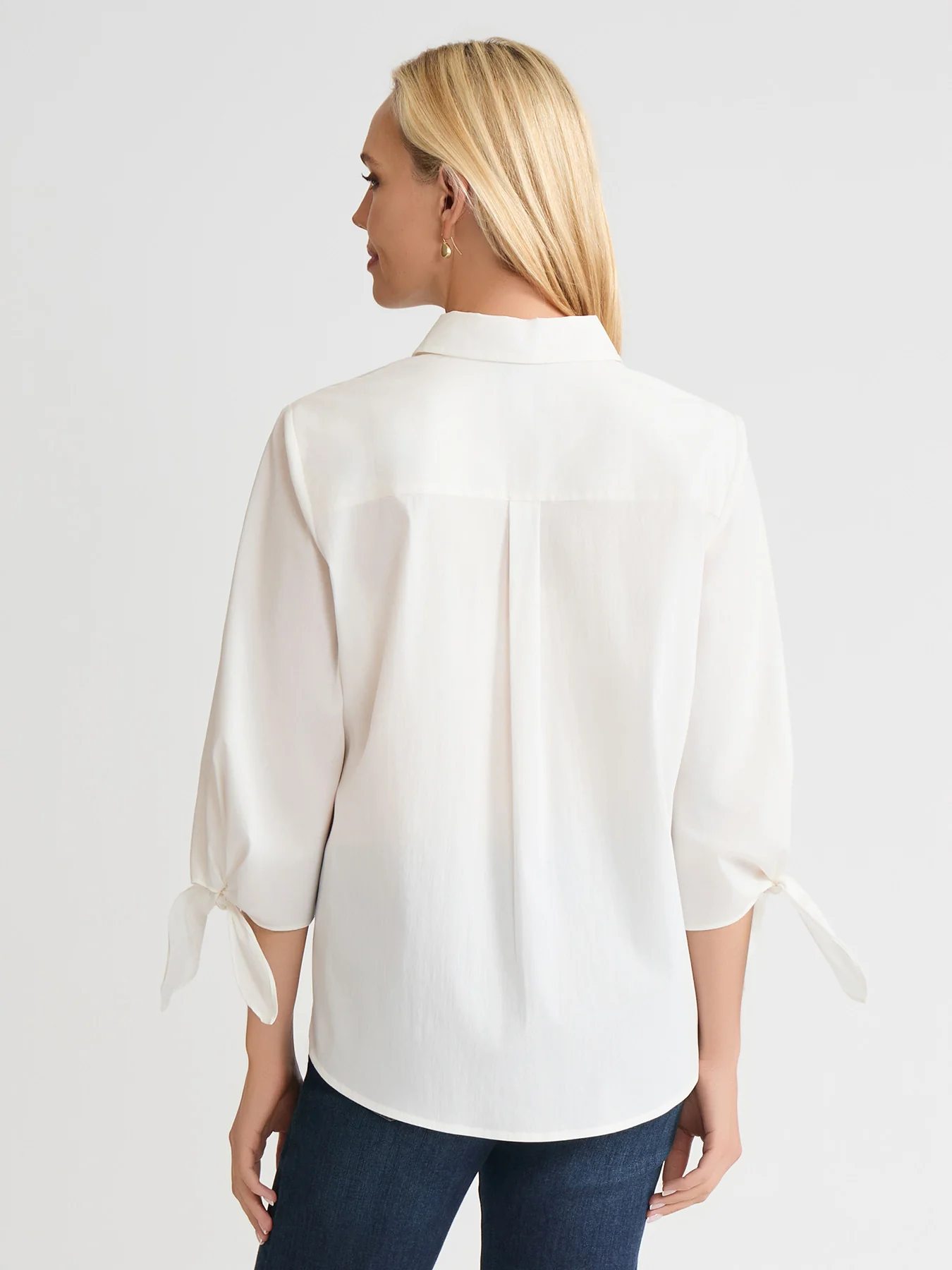 Tie Sleeve Button-Front Shirt - Image 3