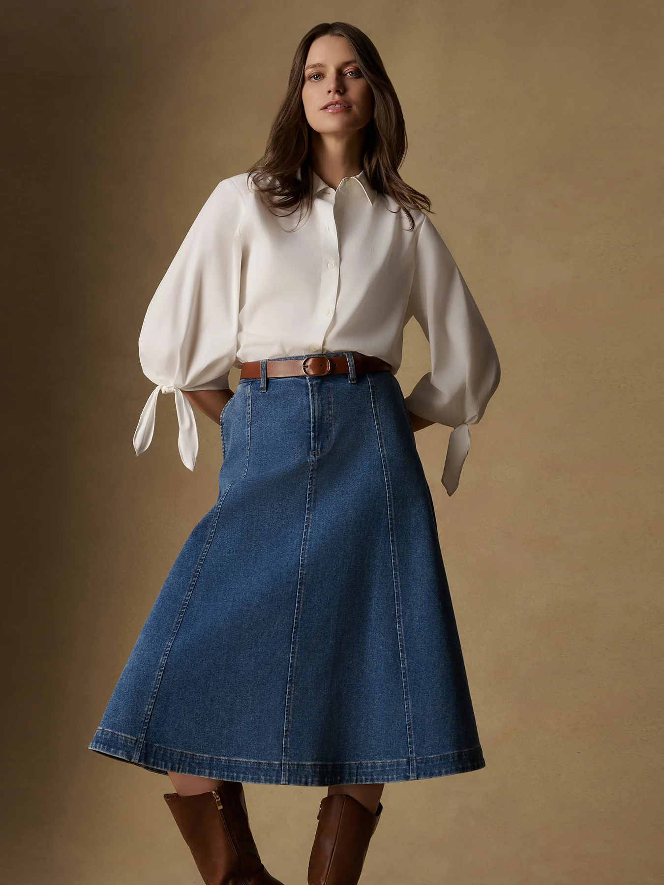 Tie Sleeve Button-Front Shirt - Image 5
