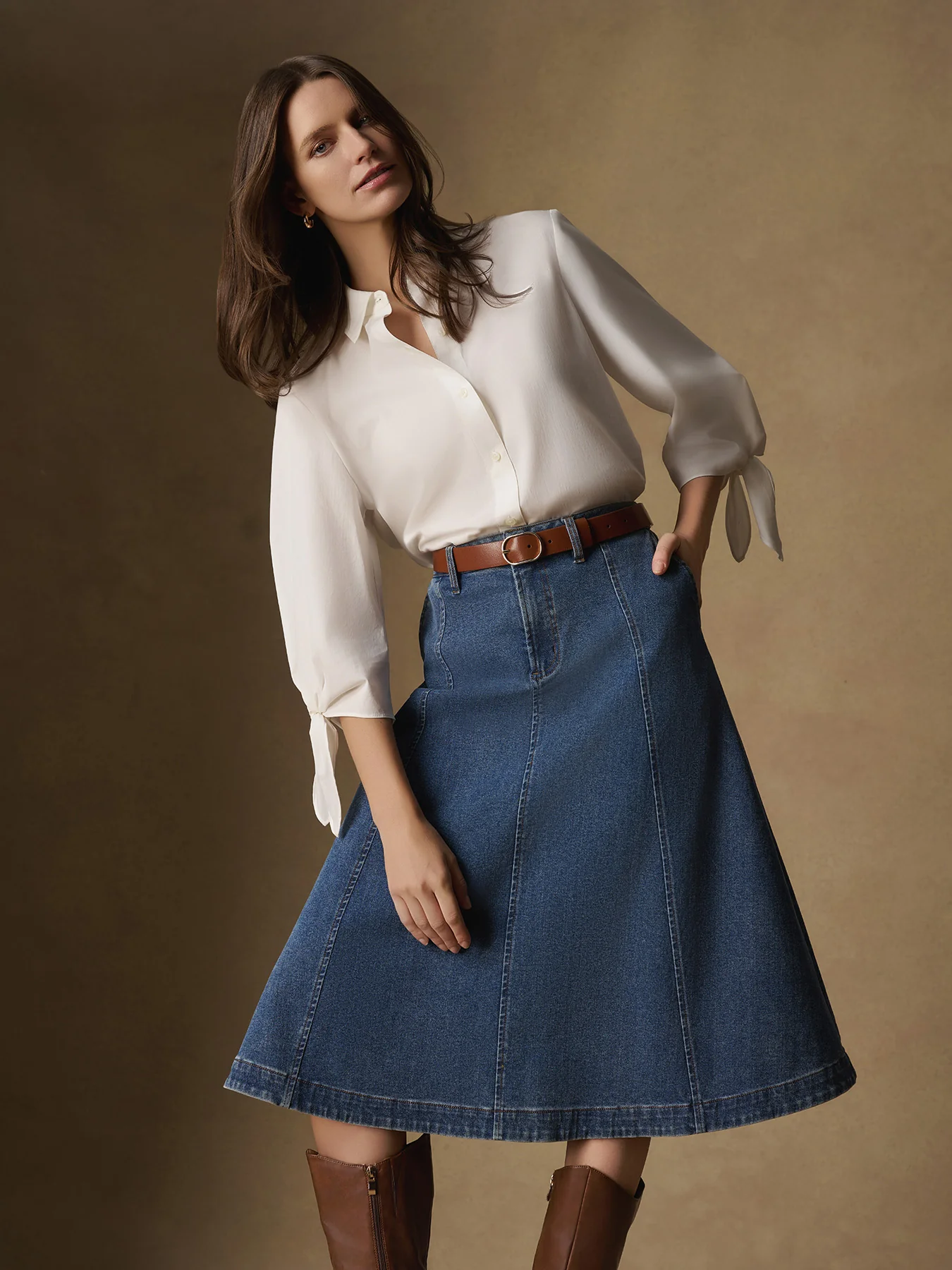 Tie Sleeve Button-Front Shirt - Image 6
