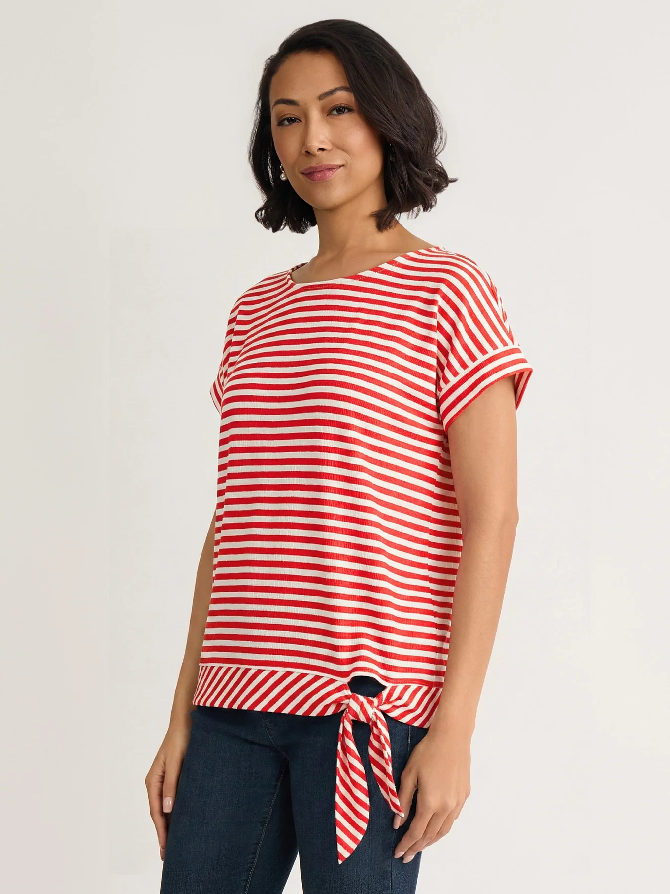 Tie-Waist Top, Striped - Image 2
