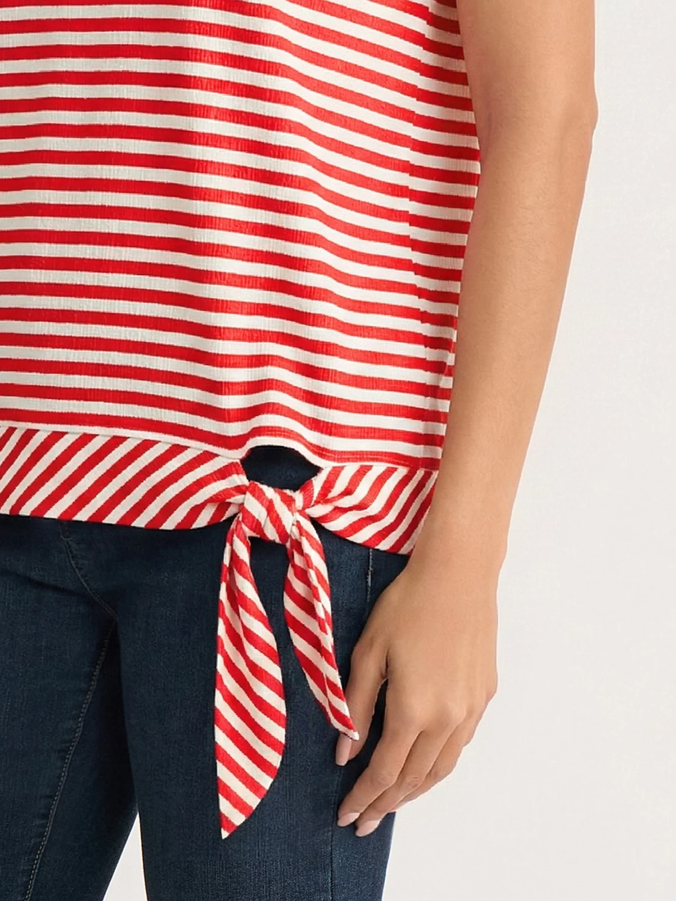 Tie-Waist Top, Striped - Image 3