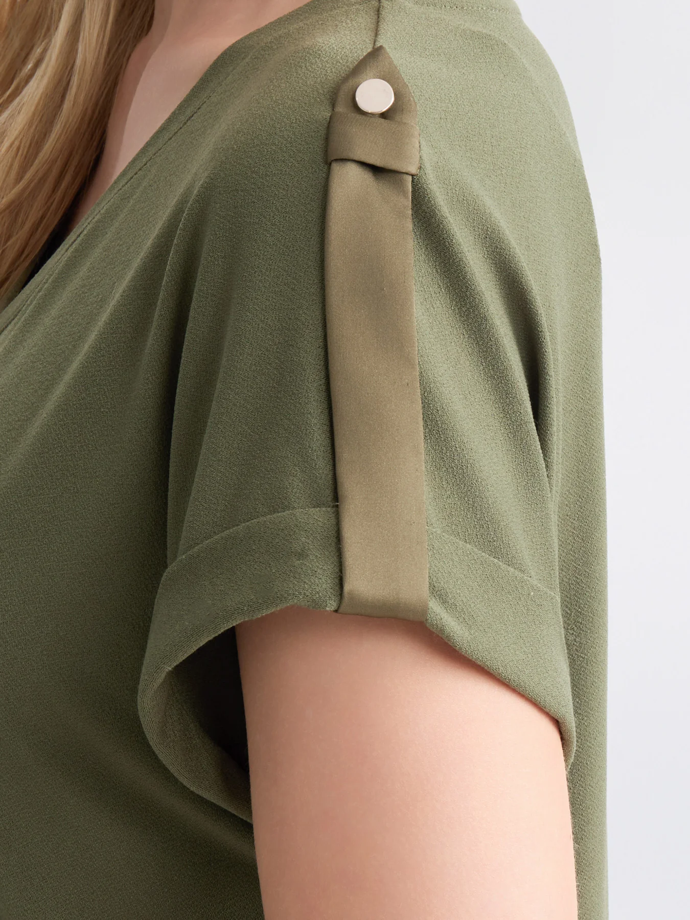 Tonal Roll-Tab Tee, Moss Crepe - Image 3