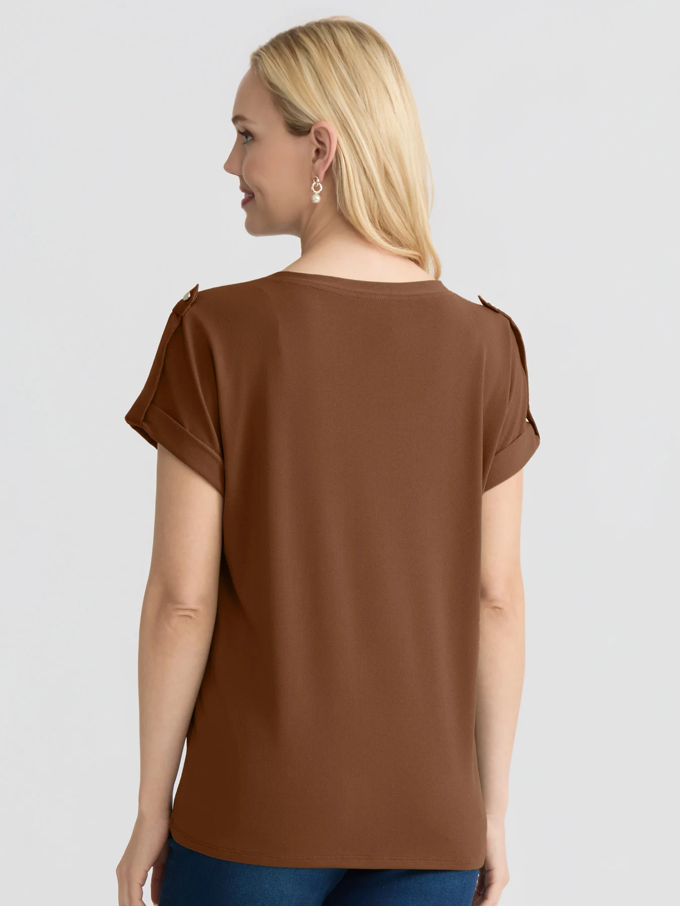 Tonal Roll-Tab Tee, Moss Crepe - Image 4