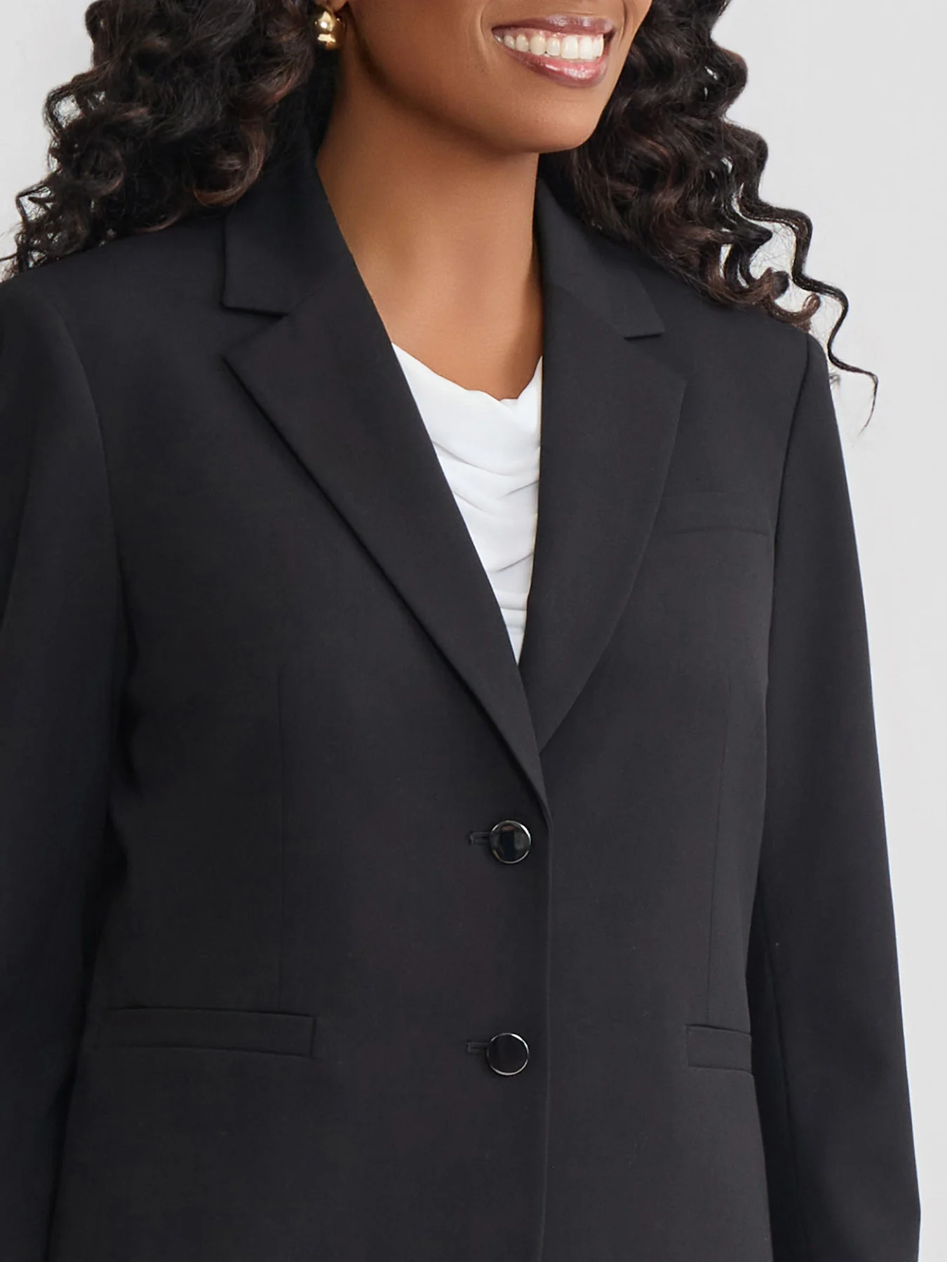 Two-Button Blazer, Polished Bi-Stretch - Image 3