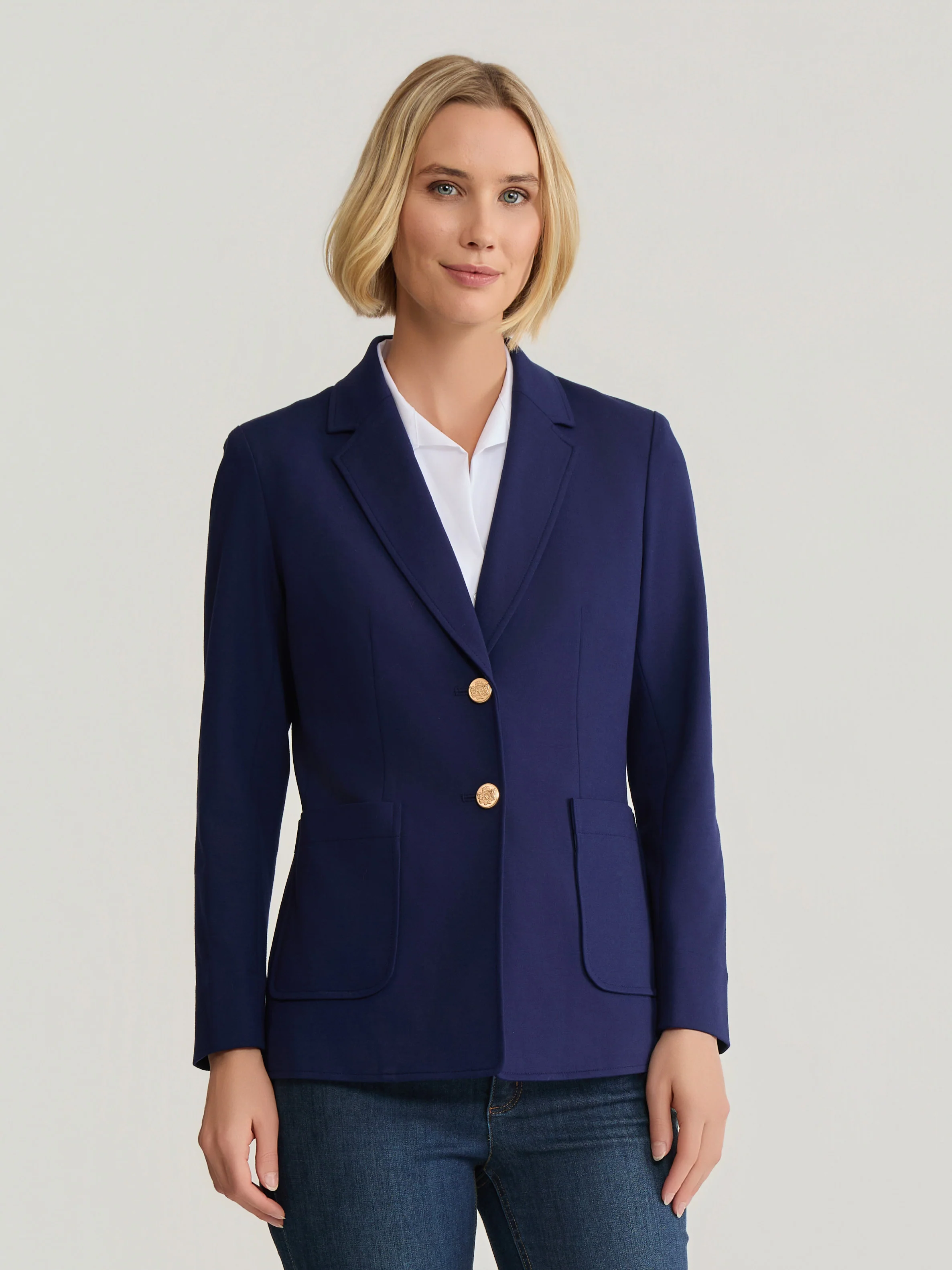 Two Button Notch Collar Jacket, Modern Compression