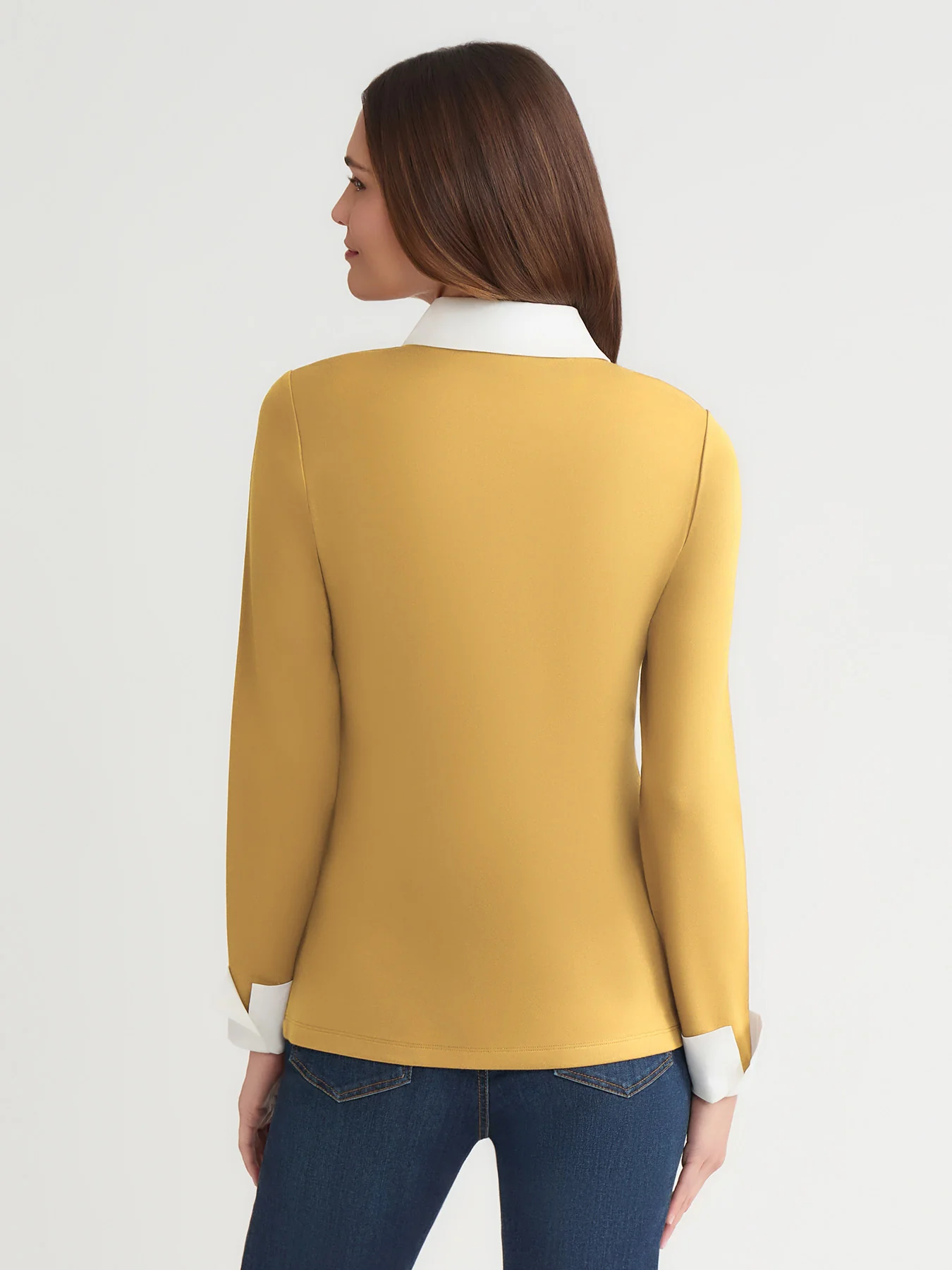 V-Neck Twofer, Serenity Knit Poplin - Image 4