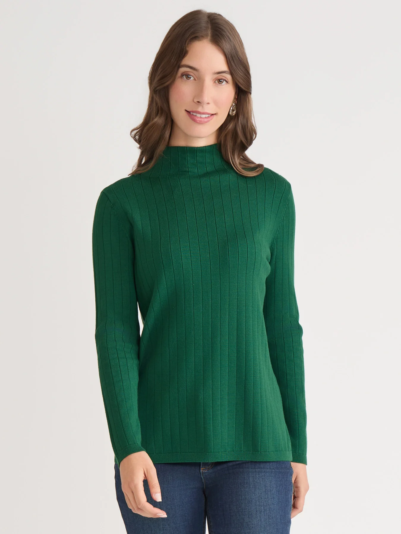 Wide Rib Funnel Neck Top
