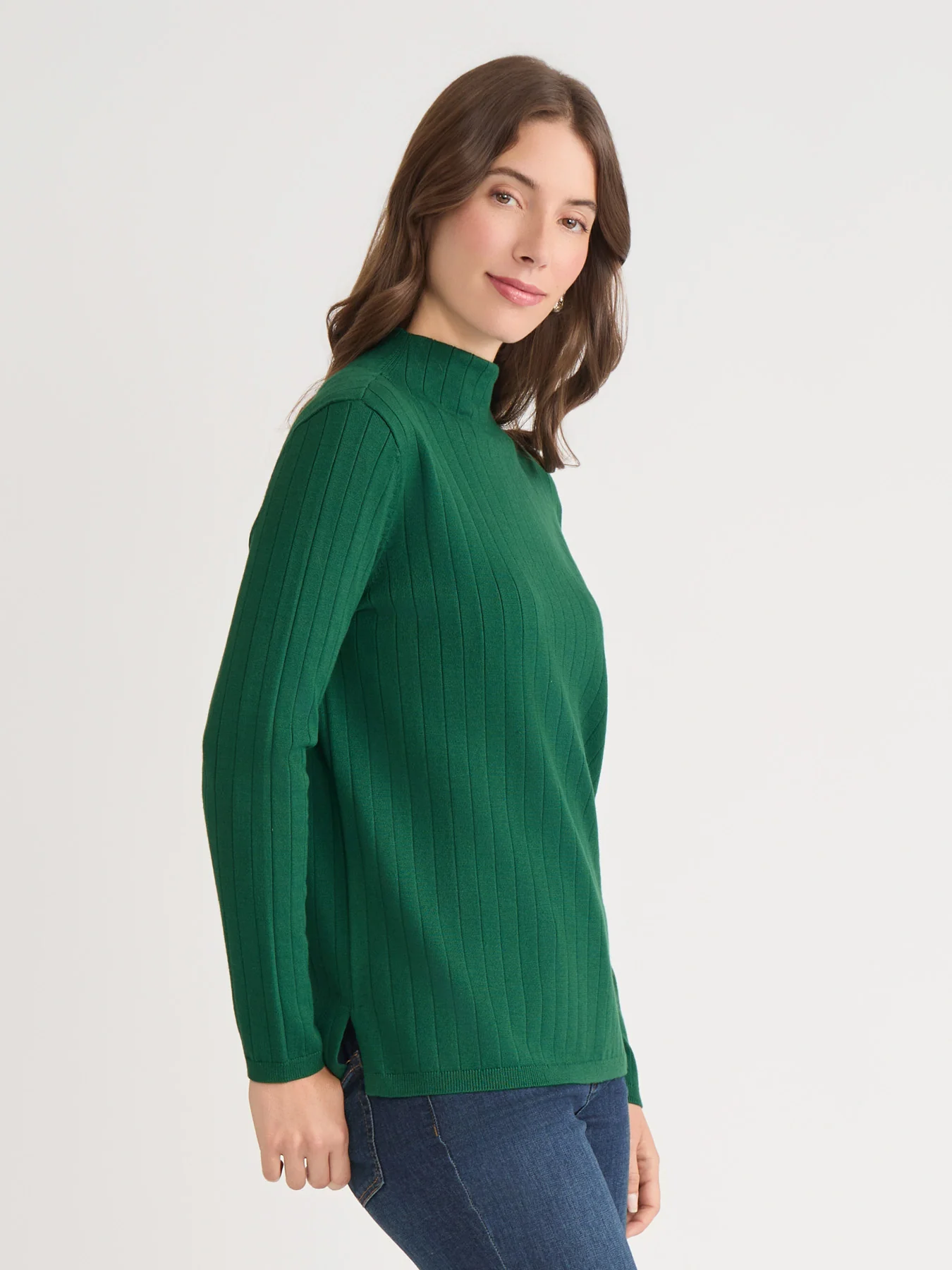 Wide Rib Funnel Neck Top - Image 2