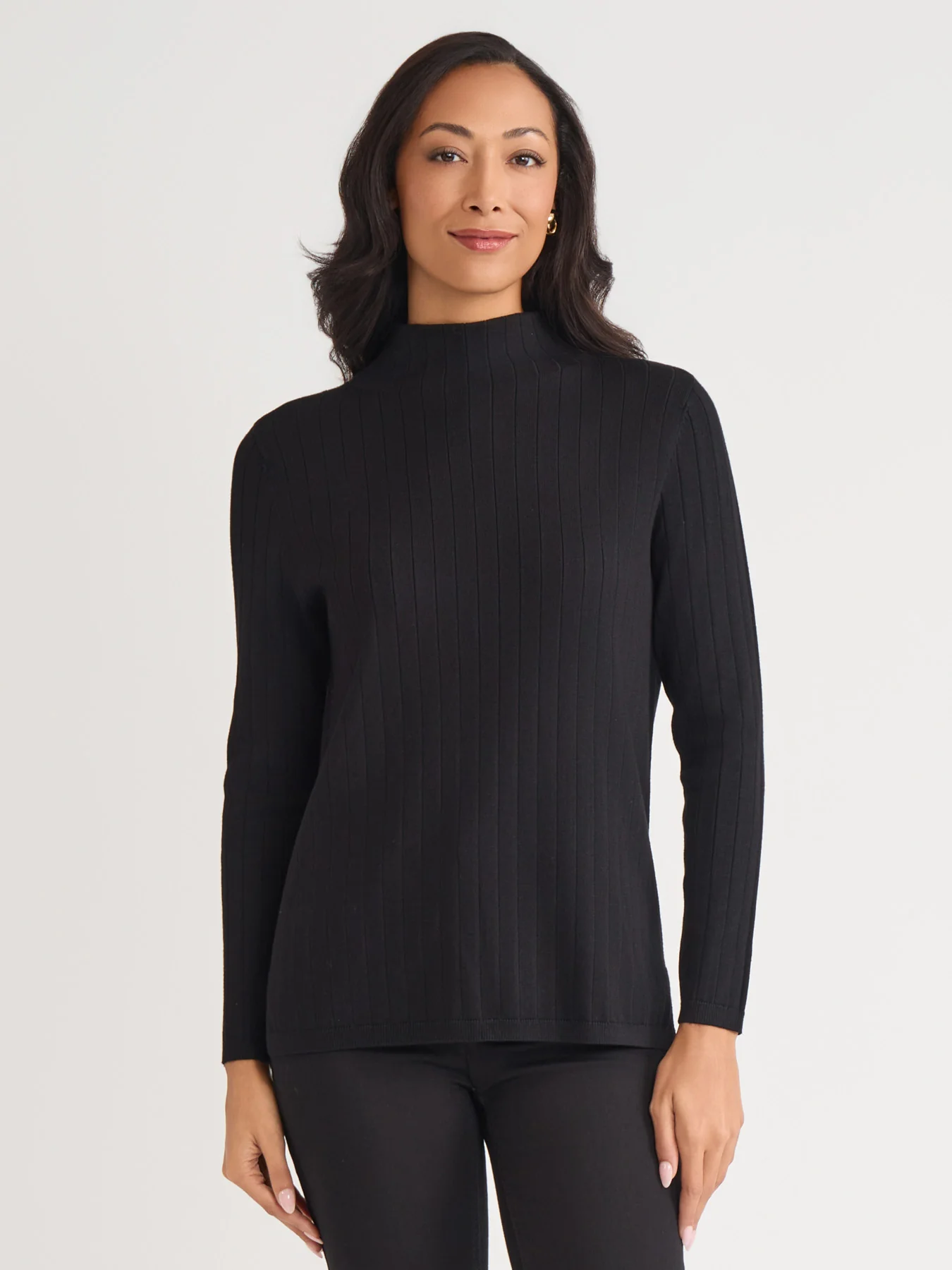 Wide Rib Funnel Neck Top