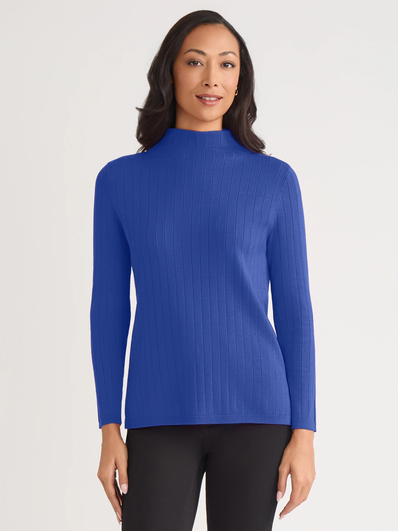 Wide Rib Funnel Neck Top