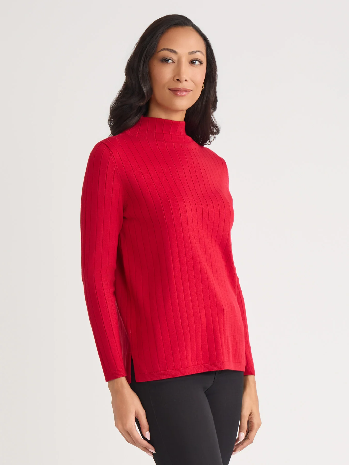 Wide Rib Funnel Neck Top - Image 2