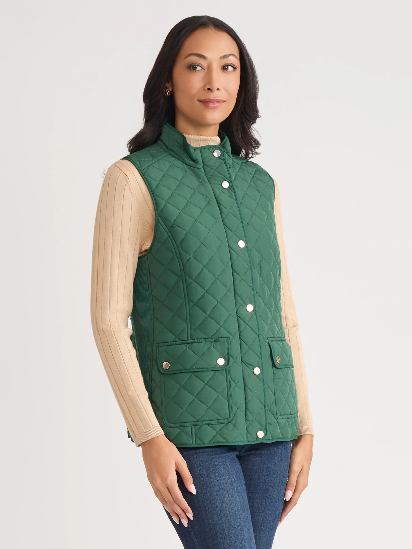 Zip-Front Quilted Vest - Image 2